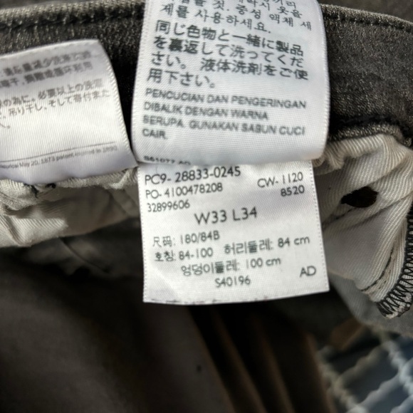 Men’s Levi’s 512 Slim Taper Black Washed Jeans Size W33 L34 - Picture 11 of 14